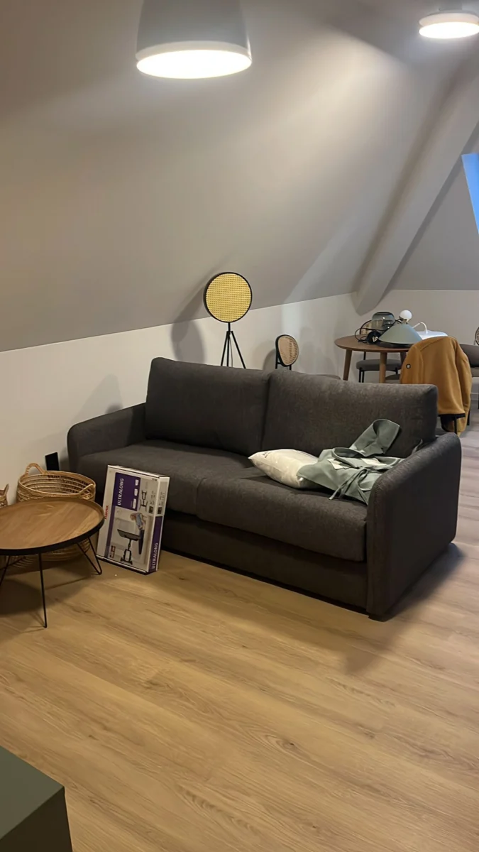 Eingerichtetes Wohnzimmer nach dem Umzug von Karlsruhe nach Berlin